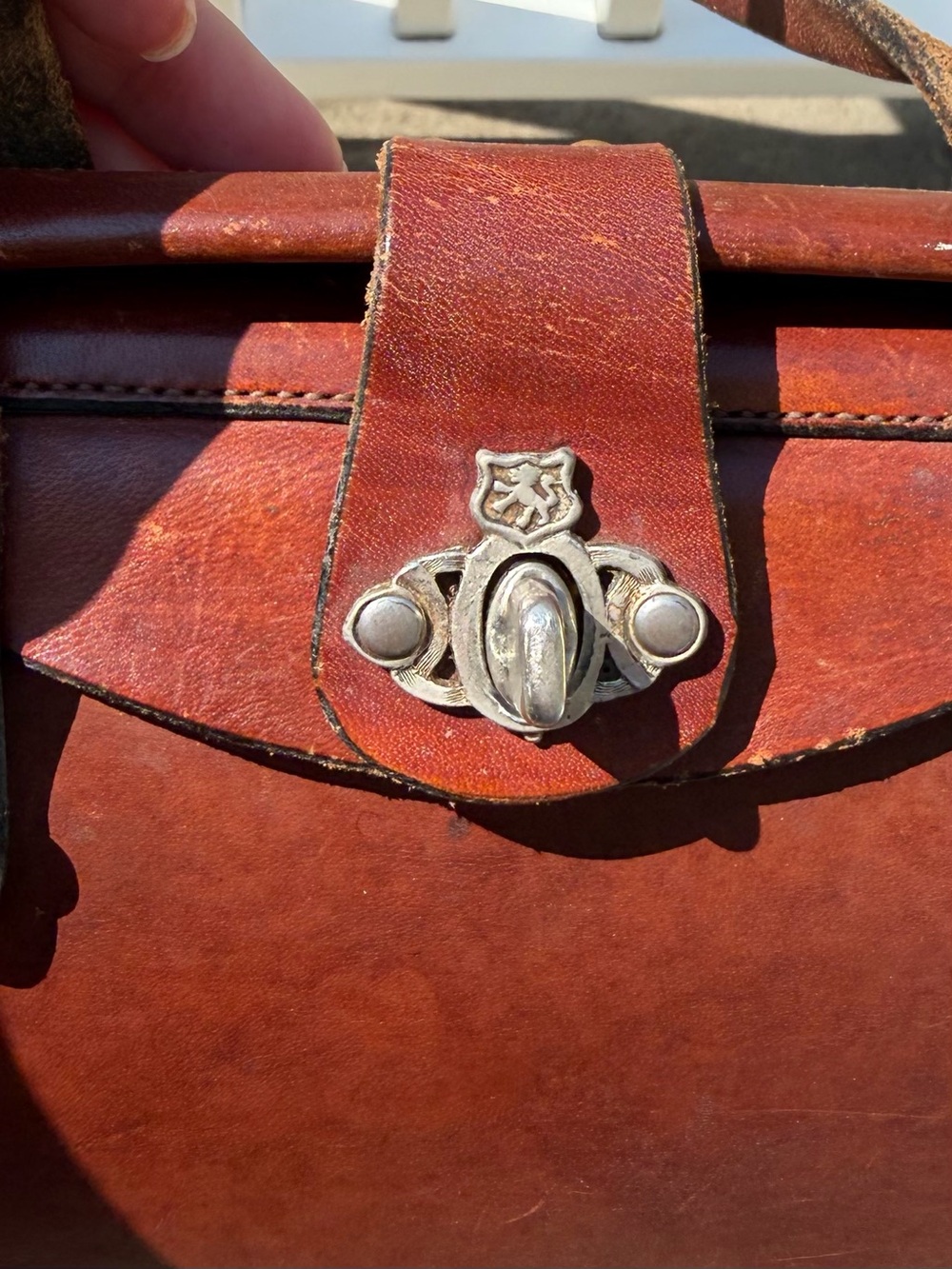 👜✨🤎 Rare Authentic Vintage 1970 John Romain Brown Leather Doctor Handbag 🤎✨👜 - Picture 15 of 16